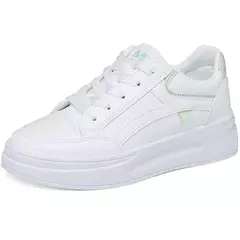 Tênis de plataforma respirável para mulheres, tênis casual, sola grossa, branca, cabeça redonda, primavera e outono, tendência feminina, 2024 - comprar online