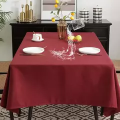 Tela resistente, moderna e simples e engrossada do linho do algodão do óleo impermeável da toalha de mesa de chá, cor sólida