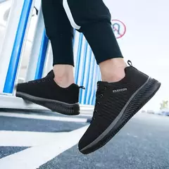 MAEDEF-Sapatos esportivos respiráveis para homens e mulheres, tênis de malha casual, corrida e caminhada, tênis de ginástica, preto