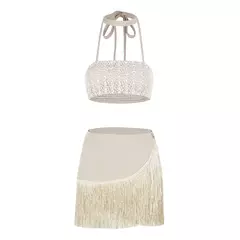 Imagem do Conjunto sexy de biquíni feminino, sutiã de renda, mini saia, férias de praia, fato de banho feminino casual, 2 peças, verão