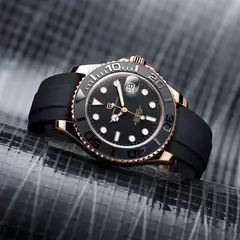 Imagem do Pagani design esportes masculino relógio de pulso mecânico safira luxo relógio automático para homem aço inoxidável à prova dwaterproof água