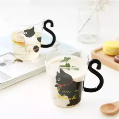 Cat Glass Coffee Mug with Handle, 250ml, Bonito, Leite, Chá, Suco, Água, Chávena, Casa, Cozinha, Escritório, Drinkware, Tumbler Gift na internet