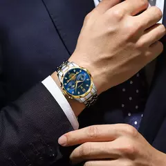 Relógio de pulso luxo masculino Poedagar, relógio cronógrafo luminoso impermeável, aço inoxidável, relógios quartzo - Wolf Magazine