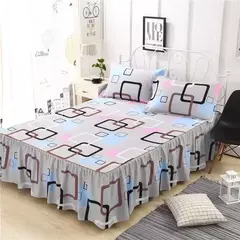 Conjunto de colcha de algodão bordado, saia de cama, fronhas, capa de folha, rei, rainha, duplo, 1.5 m, 1.8 m, 2m, 3pcs - loja online