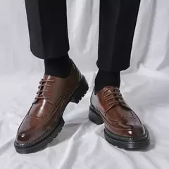 WAERTA-Sapatos formais de couro de negócios, sapatos casuais masculinos com terno, top baixo, moda casamento sólido, sapatos Oxford Pointed Office, qualidade