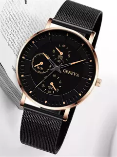 Relógio de quartzo casual masculino, malha de aço, relógios de pulso, relógio masculino, nova moda - loja online