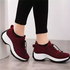 Sapatos de caminhada femininos moda meia tênis respirar confortável sapatos de enfermagem sapatos casuais plataforma mocassins antiderrapante na internet