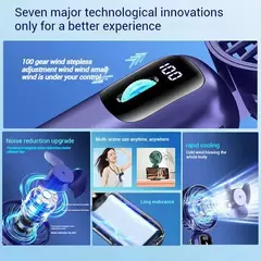 Portátil portátil/pescoço/mesa 3 em 1 ventilador pequeno pessoal, 90 ° Ventilador de mesa dobrável com base, ventilador de maquiagem para cílios de 5 velocidades para mulheres na internet