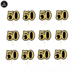 Artigos para Festa de Aniversário para Homens e Mulheres, Preto e Dourado, 50 Anos, Pratos De Papel, Copos, Guardanapo, Toalha De Mesa, Louça Decoração - Wolf Magazine