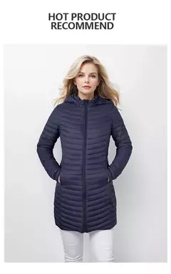 SANTELON-Casaco Longo Embalável Puffer Feminino, Capuz Destacável, Peso Leve, Quente, Solto, Outwear Sólido, Tamanho Asiático - comprar online