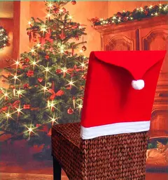Santa Hat Chair Cover para o Natal, decoração de mesa, presentes, 1-10pcs - Wolf Magazine