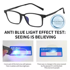 Óculos de leitura de bloqueio de luz azul para homens e mulheres, quadro óptico ultraleve óculos quadrados liga de titânio TR90 - loja online