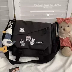 Bolsa Crossbody Japonesa de Grande Capacidade para Mulheres, Bolsas de Nylon, Ombro, Workwear Retro, Carteiro Bolsas