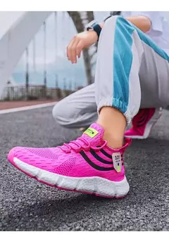 Tênis de malha leve para homens e mulheres, tênis esportivo respirável, calçado casual, caminhada, tênis