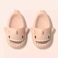 Chinelos de tubarão dos desenhos animados para homens e mulheres, slides internos do banheiro, moda casal, sapatos baixos, sandálias, EVA suave, chinelos de praia, verão - loja online