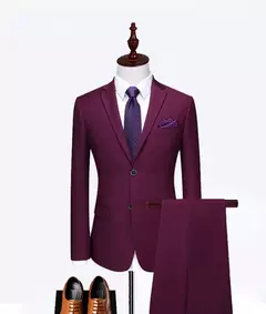 Monocromático Terno de escritório formal, vestido de casamento do noivo, blazer de marca high-end, calças colete, S-6XL, conjunto de 3 peças, vestido de festa - loja online