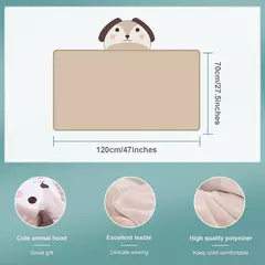 MICHLEY-toalhas de banho com capuz para criança, roupão macio, cobertor swaddle de sono quente, chuveiro para meninos e meninas, recém-nascido 0-9T - Wolf Magazine