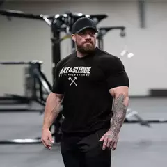 Imagem do Algodão masculino solto camiseta de grandes dimensões, camiseta de ginástica masculina, streetwear de corrida, roupas fitness, moda esportiva verão, novo