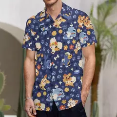 Camiseta havaiana masculina de manga curta, estampa de ovelha 3D, roupas de praia soltas, camisas grandes, verão - loja online