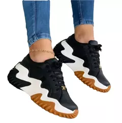 Feminino casual outono novo estilo baixo topo tênis europeu americano mercado confortável sapatos de base de borracha - loja online