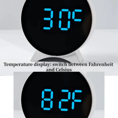 Led despertador digital semana data temperatura display brilho ajustável 2 alarmes modo noturno mesa 12/24h relógio eletrônico