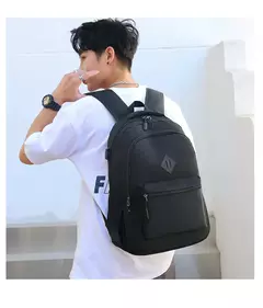 Mochila de carregamento USB impermeável para homens, sacos traseiros do escritório do negócio, mochila para laptop casual, mochilas escolares masculinas, 15,6";;VERDADEIRO;;"CINZA
