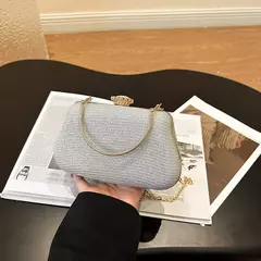 Saco de noite luxuoso para mulheres, alto design, banquete de festa, saco de glitter para senhoras, embreagem do casamento, bolsa de ombro, bolsa de corrente, marca - loja online