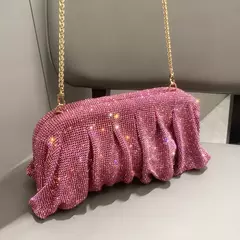 Handmade Strass Evening Clutch Bags com Punho Brilhante, Novas Dobras Bolsas, Handmade Bolsas, Designer De Luxo, Festa De Casamento, Alta Qualidade - loja online