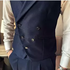 Blazers colete de peito duplo masculino, terno casual slim fit masculino, colete de ajuste de alta qualidade, roupas de marca primavera, 2023 € - comprar online