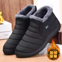 Imagem do Botas de neve plataforma impermeáveis para mulheres, botas de tornozelo slip-on, bota plana feminina, inverno, novo, 2023
