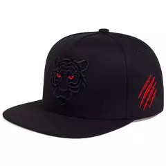 Boné masculino bordado tigre, chapéu snapback de algodão, ajuste adulto, sol casual ao ar livre, moda hip-hop, osso