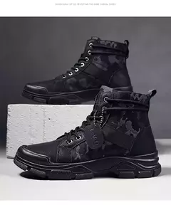 Botas masculinas casuais ao ar livre botas de deserto outono moda camuflagem rendas sapatos de plataforma homem botas masculinas zapatos hombre - loja online