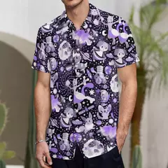 Camiseta havaiana masculina de manga curta, estampa de ovelha 3D, roupas de praia soltas, camisas grandes, verão - Wolf Magazine