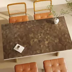 Tapete De Mesa Geométrica Grão De Madeira, Tapetes Decorativos De Luxo Leve, Anti Óleo e Toalha De Mesa Anti Scalding, Cuidado Fácil, High End na internet