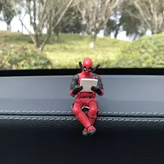 Anime deadpool figura de ação decoração interior do carro brinquedos sentado modelo x-men mini estatueta pingente acessórios do carro crianças presente - comprar online