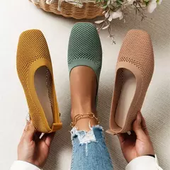Sapatos baixos para mulheres, sapatos baixos, cabeça redonda, sólido, boca clara, malha doce, respirável, grande, solteiro, primavera, outono, moda, 2022 na internet