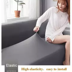 Monocromático Elastic Capas Sofá para Sala, L Shaped Canto Sofá Capa, Protetor de Cadeira Slipcover, 1, 2, 3, 4 Lugares - loja online