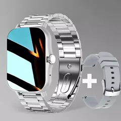Imagem do Relógio inteligente quadrado para homens e mulheres, rastreador de fitness, relógio inteligente esportivo, toque de discagem, música, Smartclock para Android, iOS