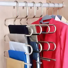 Cabides de roupas multifuncionais de 5 camadas, rack de armazenamento de calças antiderrapante, rack de pano com múltiplas funções para pendurar e armazenar - Wolf Magazine