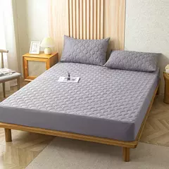 Capa de colchão grossa impermeável, protetor antiderrapante, tampa de cama macia para a pele, lavável à máquina, king e queen size - loja online