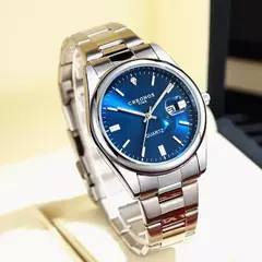 Imagem do CHRONOS-Relógio de pulso masculino quartzo em aço inoxidável, impermeável, data luminosa, luxo, relógio masculino, Top Brand