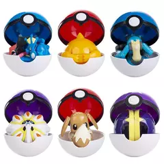 Sobre pokemon anime figura charizard pikachu gyados bolso monstro figura pokeball ação deformação brinquedo modelo crianças presente
