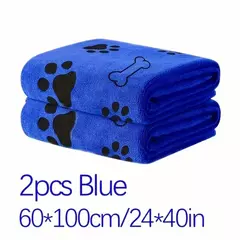 Toalhas para cães de secagem rápida, 2 pacotes, microfibra absorvente, banho e aliciamento de animais de estimação, fibra de poliéster macia, adequada para cães