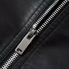 Imagem do Falso PU couro moto jaqueta dos homens, casacos masculinos, outwear, preto, marca