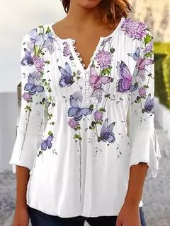 Imagem do Camisa solta de mangas compridas feminina, blusa casual, elegante, temperamento, feriado, mulheres