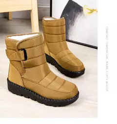 Botas de neve impermeáveis antiderrapantes para mulheres, sapatos de plataforma, tornozelo quente, sapatos acolchoados de algodão, inverno - comprar online