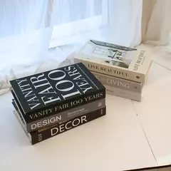 Livros falsos de luxo para decoração de casa, acessórios para sala, decoração de moda, suporte, nórdico simples, mesa de café - loja online