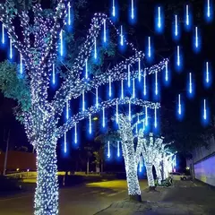LED Meteor Shower Rain Lights Fairy String Light Impermeável, Falling Raindrop, Decoração de Natal Decoração de feriado Decoração de pátio - comprar online