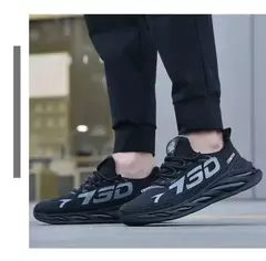 Sapatos esportivos masculinos casuais de malha leve verão respirável legal tênis de corrida moda sola macia confortável antiderrapante tênis masculinos