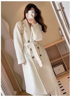 Casaco de Cashmere Camel Classic, casaco de lã de comprimento médio, novo, 101801, outono e inverno - loja online